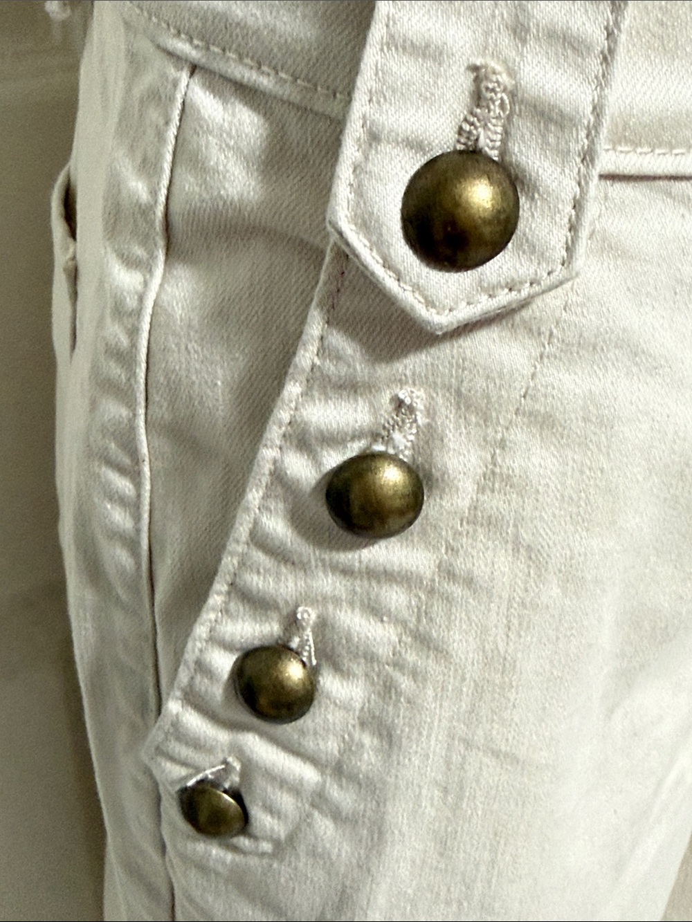 St. John's Bay Button-Accent Wide Leg Pants - Cream - Picture 3 of 14